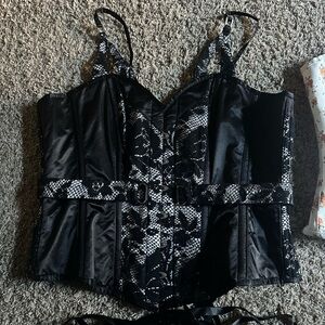 Corset Story Black and White Overbust Corset